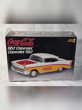 Coca-Cola 1957 Chevrolet Model Car - White, Yellow, Red